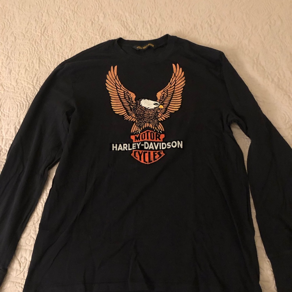 Harley-Davidson Navy Long Sleeve Tee with Eagle Graphic